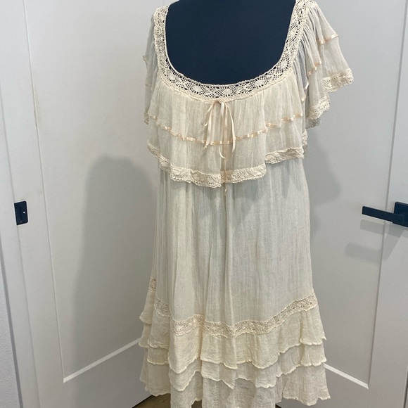 🌺HOST PICK 🌺 Jens Pirates Booty for Free People Ruffled Gauze Dress | Size L - Picture 3 of 12